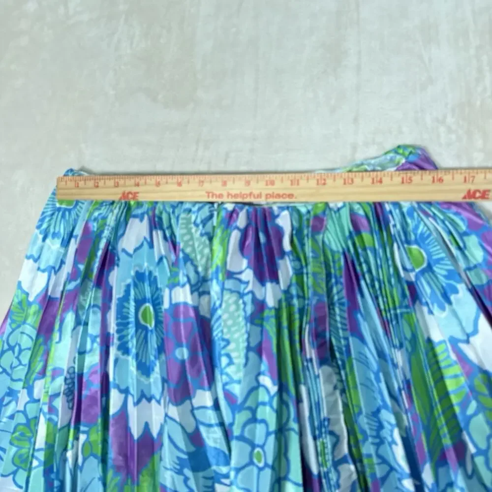 Richard Quinn Midi‎ Skirt Asymmetrical Floral Pleated Women's Size UK 8 US 4
